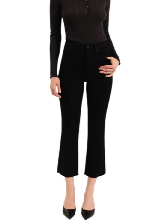 Daze Denim Denim - Daze Denim Shy Girl Black High-Rise Crop Flare Jeans-NWT